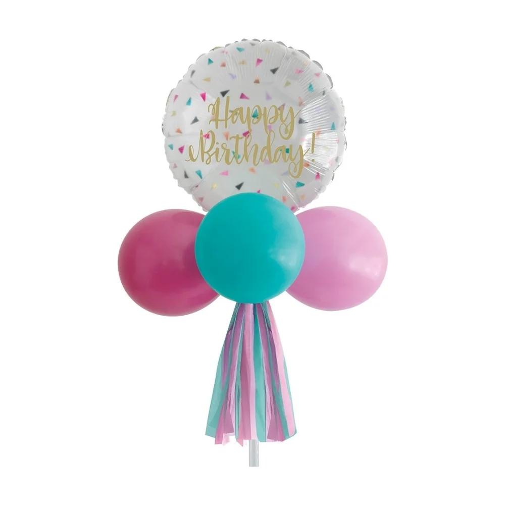 321 Party! Triangle Confetti Birthday Balloon Yard Sign Kit- Set of 2